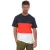 Tommy Hilfiger T-shirt met kleurvlakken voor heren in marineblauw/oranje