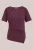 WE Fashion – Dames T-shirt met plooidetail – Regular fit – Aubergine – Katoen –