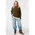 MS Mode Plus Size gebreide trui met wol – kaki