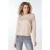 EsQualo Sweater Basic Button Slve Cuff Warm Sand