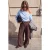 TRENDYOLMİLLA Dames Blauw Effen Lang Regular fit Blouses