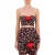 Moschino Crop Top In Ottoman Allover Hearts Black