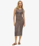 Gebreide Midi-jurk met Zigzagmotief Blauw