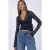 Korte Kanten V-hals Blouse met Strikdetail