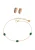 faina Sieraden set  blauw / goud / smaragd / pink