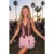 TRENDYOLMİLLA Dames Roze Bloemen Kort / Mini Skater Rokken