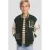 Me & My Monkey baseball jacket met tekst – donkergroen/ecru