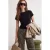 TRENDYOLMİLLA Dames Zwart Effen Kort Getailleerd Blouses