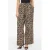VILA wide leg panterprint broek met linnen lichtbruin