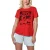Batman T-shirt voor dames met vierkant Kanji-logo (Rood)
