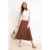 TRENDYOLMİLLA Dames Bruin Effen Midi A-lijn Skater Rokken