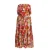 Bloemige strapless jurk met ceintuur dames Mat Fashion