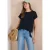 Shirt met boothals en mesh inzet