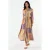 Gestrikte Geometrische Chiffon Maxi Jurk