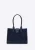 Wittchen Dames Klassieke Schoudertas met Stoffen Inzetstuk, Marineblauw