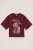 WE Fashion – Meisjes T-shirt met print – Regular fit – Bordeauxrood – Katoen –