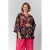 Gozzip Plus Size blouse met print – zwart/roze/blauw