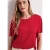 Street One Dames Shirt met ronde hals in effen kleur in Rood