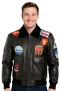 Heren Zwart Top Gun A2 Leren Bomberjack – Perth