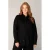 Base Level Curvy blouse met linnen zwart