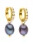 PURELEI Oorbellen ‘Pearly’  goud / violetblauw / wit