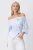 TRENDYOLMİLLA Dames Blauw Gestreept Driekwart mouw Slim fit Overhemden