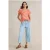 White Stuff Nelly Notch Neck Tee Orange Printed