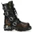 New Rock M-591-C58 halfhoge zwarte vlammen leren metallic gothic laarzen