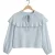 I Saw It First Damesblouse met ruches en lange mouwen (Blauw)