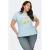 ONLY CARMAKOMA T-shirt lichtblauw