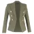Balmain double-breasted blazer met zakken in olijfgroene wol