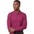 katoenen Brax knitted polo lange mouw bordeaux effen