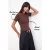 TRENDYOLMİLLA Dames Bruin Effen Kort Getailleerd T-shirts