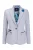 Dames blauw geruite blazer van wolmix met visgraatmotief en tweedmotief