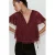 Mango top met stippen – donkerrood