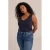 WE Fashion Curve singlet donkerblauw