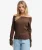 Bardot Off-shoulder Top Brown