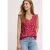 Mesh top met V-hals en print