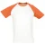 SOLS Heren Funky Contrast T-Shirt met korte mouwen (Wit/oranje)