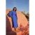 Trendyol Modest Dames Donkerblauw Bloemen Maxi Lang Casual Skater Modest Jurken