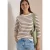 Cecil Dames Sweatshirt met 3/4-mouwen, ronde hals en strepen in Bruin