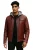 Heren Ox Red Hooded Burgundy Biker Lamsleren Jas – Ingham