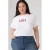 Levi’s Plus T-shirt met strass-steentjes, print en logo – wit