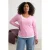 Trendyol Curve Dames Roze Effen Lang Getailleerd Grote maten Blouses