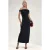 Asymmetrische Kraag Bodycon Maxi Jurk