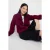 TRENDYOLMİLLA Dames Bordeaux Effen Lang Oversized Sweatshirts