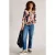 White Stuff Annie Printed Sparkle Shirt Navy Print
