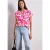 Street One Dames Blouse met hangende schouder en print in Pink