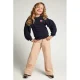 LOOXS little rechtvallende sweater met backprint – donkerblauw