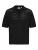 V-Neck Cotton Knitwear with Short Sleeves – Black Polo Shirts